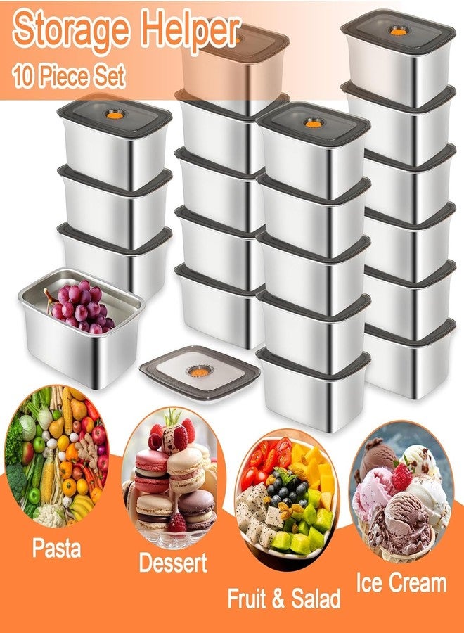 KisSealed 10 Pack Stainless Steel Food Storage Containers with Lids, 50oz/1500ml Metal Meal Prep Container, Reusable Lunch Boxes for Snacks, Fruits, Leftovers, Freezer Safe - Image 5