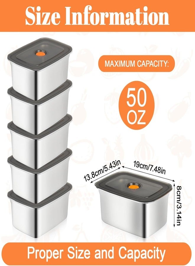 KisSealed 10 Pack Stainless Steel Food Storage Containers with Lids, 50oz/1500ml Metal Meal Prep Container, Reusable Lunch Boxes for Snacks, Fruits, Leftovers, Freezer Safe - Image 2