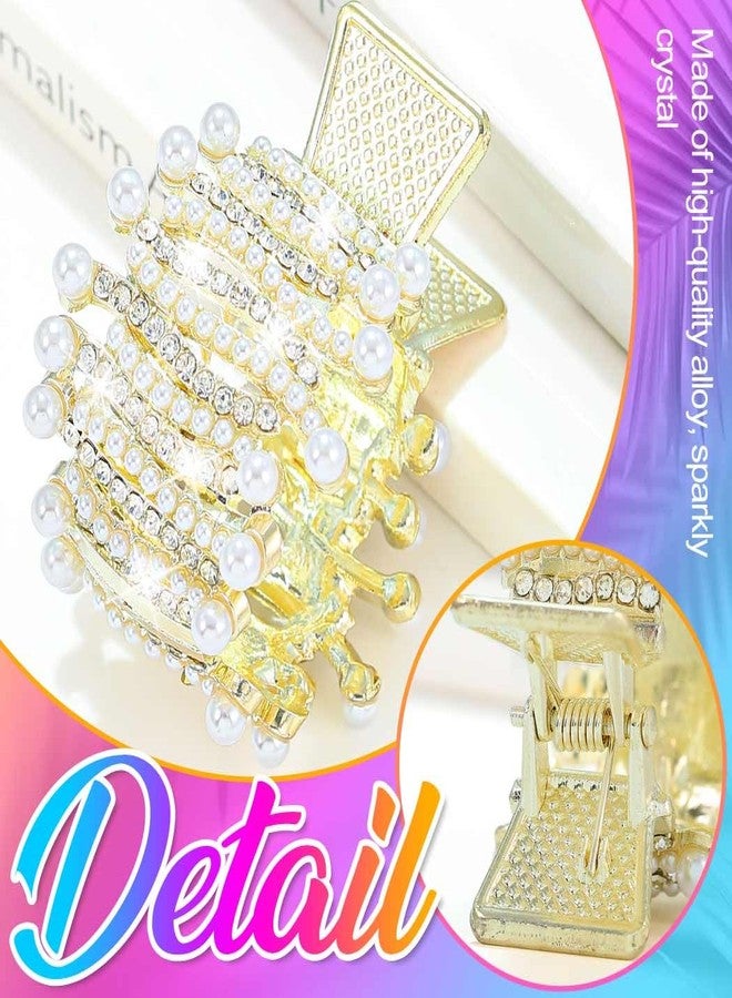 CAKURE Rhinstone Ponytail Clips Gold Sparkly Claw Clips Rhinestone Hair Accessories for Women and Girls (Pack of 3) - Image 4