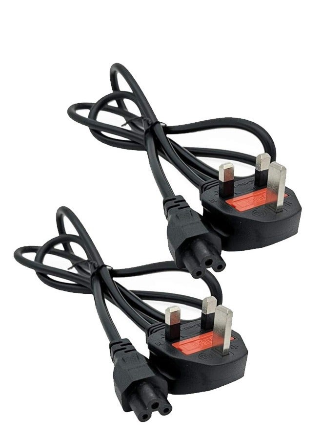 UK Cloverleaf 3 Pin Power Cable for Laptop chargers 1.5M, Mains Power Cord lead for PC, Scanners, Printers, TV  - Image 1