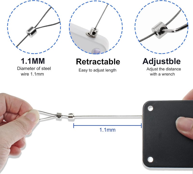 Rierdge Set of 2 Punch-Free Automatic Sensor Door Closer, Multifunctional Drawstring Auto Door Closer for Residential Commercial Bedroom Room Storm (Black & White) - Image 3