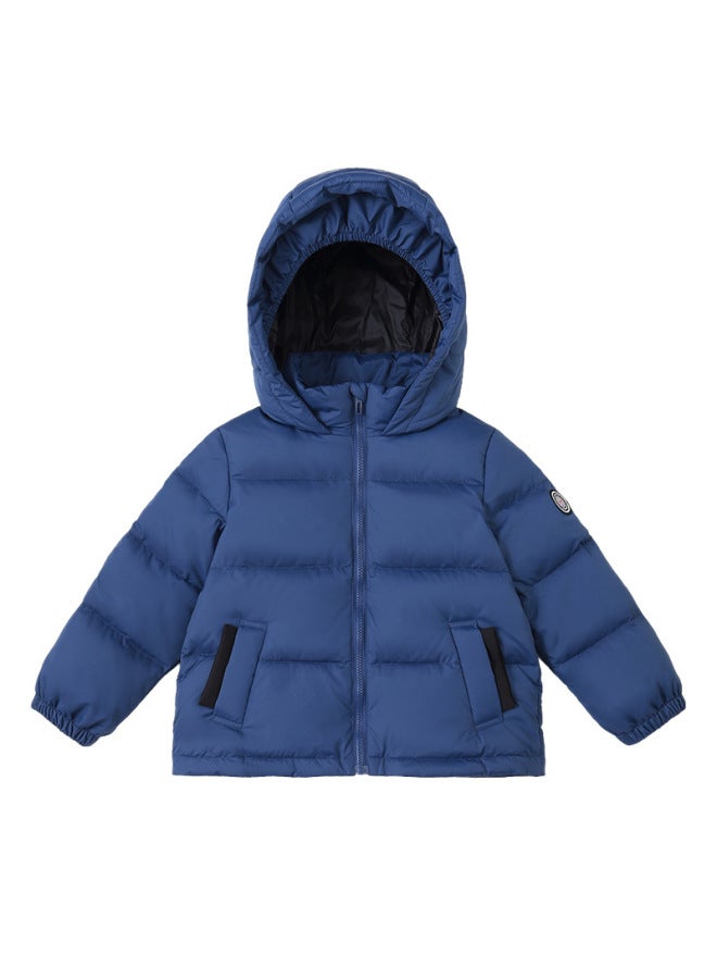 Autumn Winter Men Women Children Kids Thickened Warm Hooded Solid Color Short Down Jacket Coat
