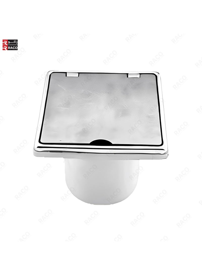 RACO مصرف أرضي من RACO نوع مفصلي SS 150 مم × 150 مم – غطاء مصرف حمام من الفولاذ المقاوم للصدأ مقاوم للصدأ مع تصميم غطاء قابل للفتح بسهولة للتنظيف، مضاد للاحتباس للمياه في الحمام والمطبخ والشرفة - Image 3