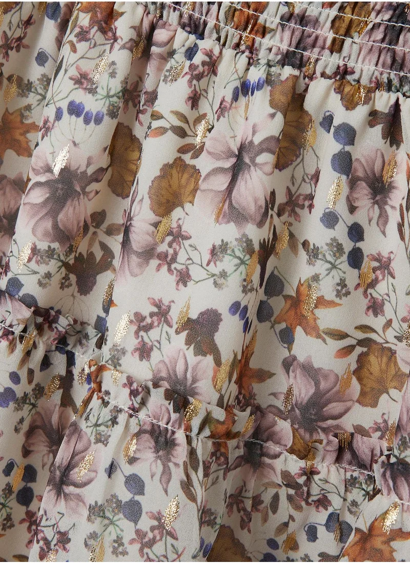 NAME IT Kids Floral Print Midi Skirt