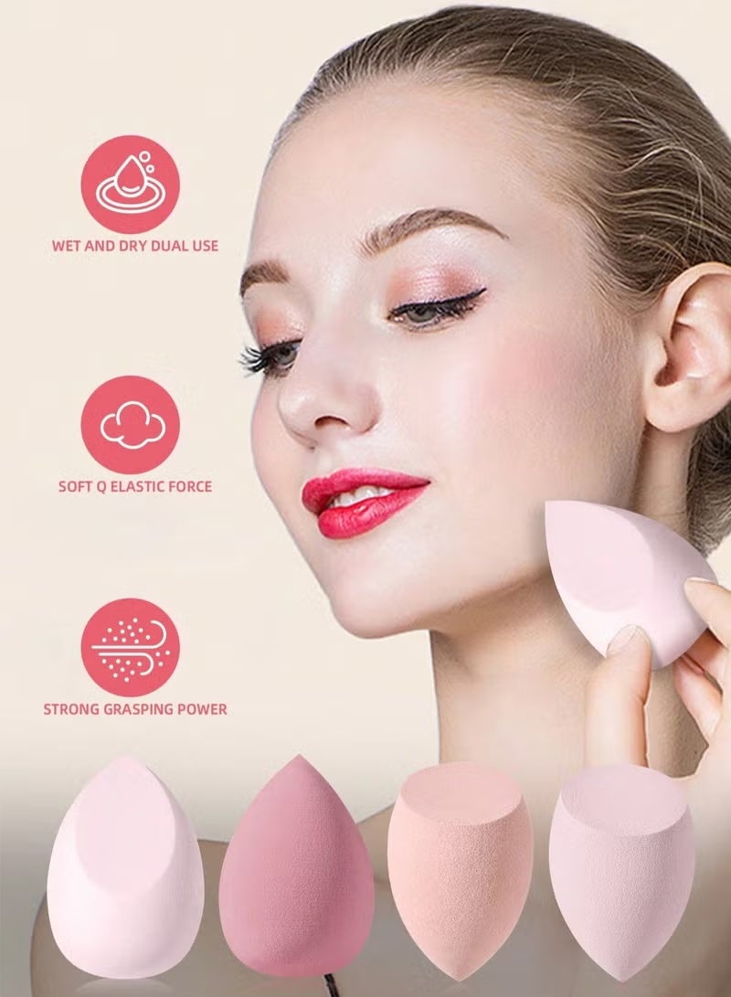 14-Piece Makeup Sponge Set- Multi soft color Mini Makeup Sponge, Powder Puff Long Lasting Beauty Sponge Wet & Dry Use for Women (Pink) - Image 3