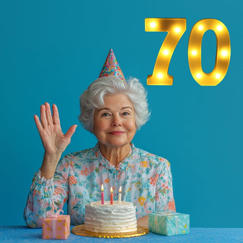 Funsky 70th Birthday Decorations for Women Men,Happy 70 Birthday Decorations for Centerpieces Table,70 Light Up Numbers Sign Led for Party Backdrop Wall Decor for 70s Party Decoration - Image 5