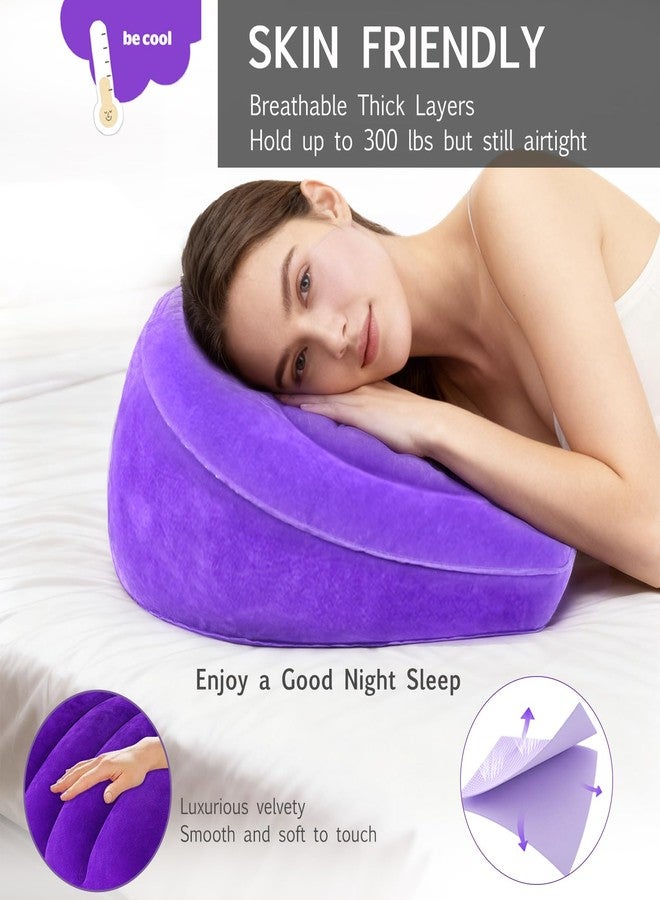 hawtail Portable Wedge Pillow for Acid Reflux Relief, Inflatable Wedge Pillow for Traveling, Bed Pillow Wedges for Sleeping Lightweight, Blow Up Book Stand Laptop Pillow for Camping, Back Lumbar Support - Image 3