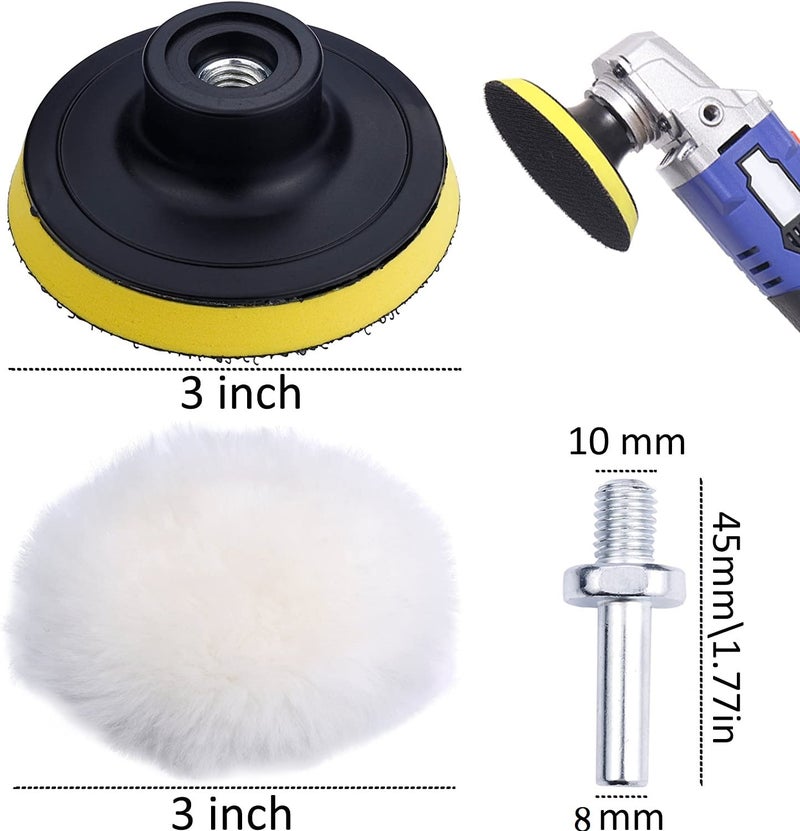 Augshy Polishing Pad, 31 Pcs 3 Inch Polishing Pad Kit, 3 Inch Buffing Pads for Drill Adapter Car Auto Polisher - Image 2