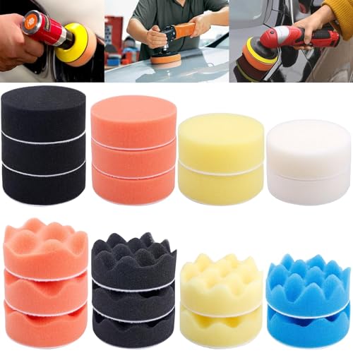 Augshy Polishing Pad, 31 Pcs 3 Inch Polishing Pad Kit, 3 Inch Buffing Pads for Drill Adapter Car Auto Polisher - Image 3