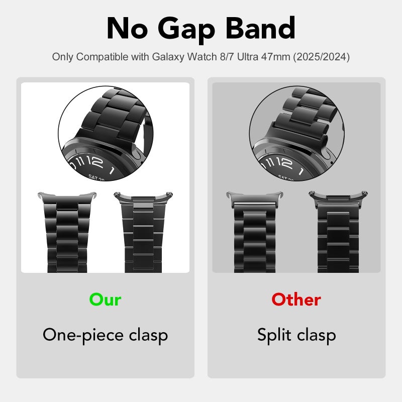 SPGUARD Metal Band Compatible with Samsung Galaxy Watch 7/8 Ultra 47mm (2025/2024), No Gap Stainless Steel Band Strap for Men Women Business, NOT for Other Models - Image 3