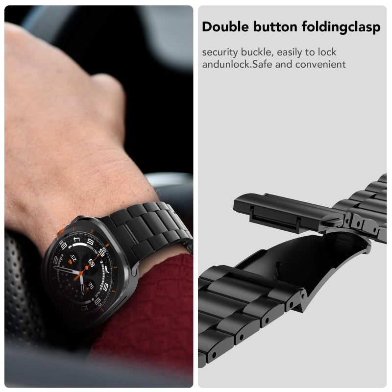 SPGUARD Metal Band Compatible with Samsung Galaxy Watch 7/8 Ultra 47mm (2025/2024), No Gap Stainless Steel Band Strap for Men Women Business, NOT for Other Models - Image 5