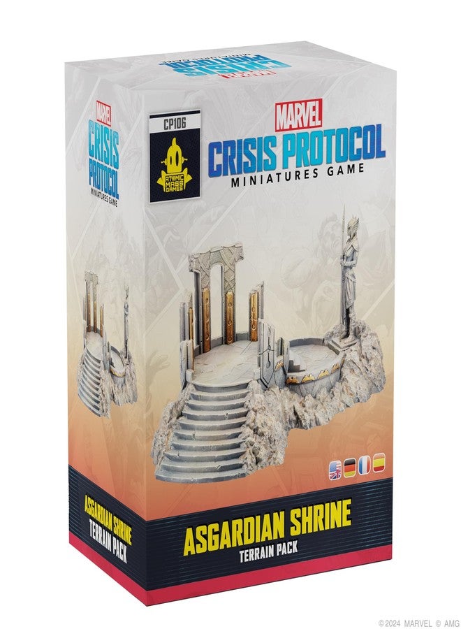 Asmodee Atomic Mass Games Marvel: Crisis Protocol Asgardian Shrine Terrain Pack - Bring Asgard's Might to Your Tabletop Battles! Tabletop Superhero Game, Ages 14+, 2 Players, 90 Minute Playtime - Image 1
