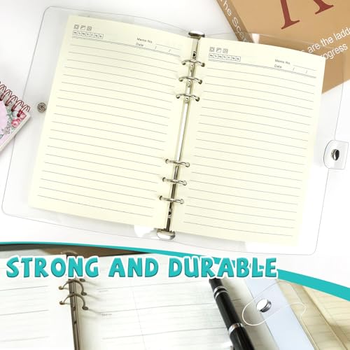 Newbested 2 Pack A5 Transparent Soft PVC 6-Hole Binder Notebook Covers with Snap Button Closure - Refillable, Round Ring, for Cover Protection (Paper Not Included) - Image 5