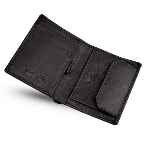TANSTITCH Men Genuine Leather Wallets Slim Design | RFID Protected Gents Purse | Leather Wallets for Men Original Front Pocket Brown Nappa - Image 4