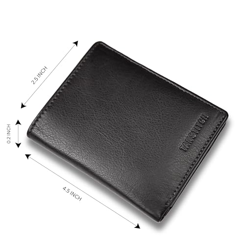 TANSTITCH Men Genuine Leather Wallets Slim Design | RFID Protected Gents Purse | Leather Wallets for Men Original Front Pocket Brown Nappa - Image 5