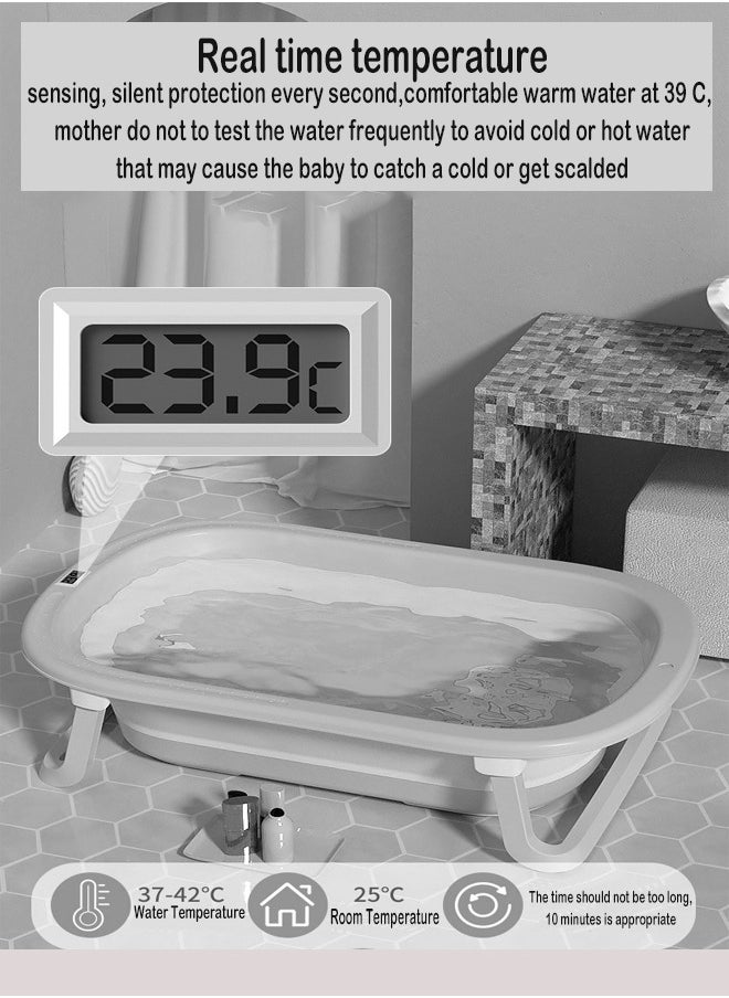 ZCM-HAPPY All in One Baby Bathtub Set Foldable Tub and Bath Mat with Temperature Display  - Image 3