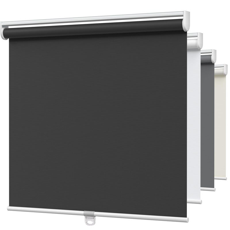 MYshade Blackout Cordless Roller Shades, Room Darkening Free-Stop Roll Up Blinds for Windows, Pull Down Blocking Blind for Home and Office, Easy to Install, 23" W X 72" H, Black - Image 1