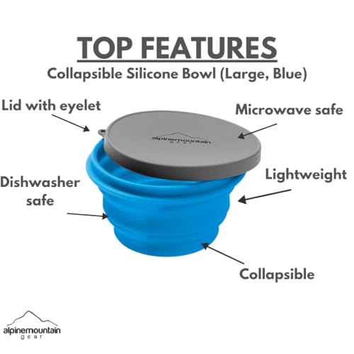 Alpine Mountain Gear Collapsible Silicone Bowl (Large (Blue)) - Image 2