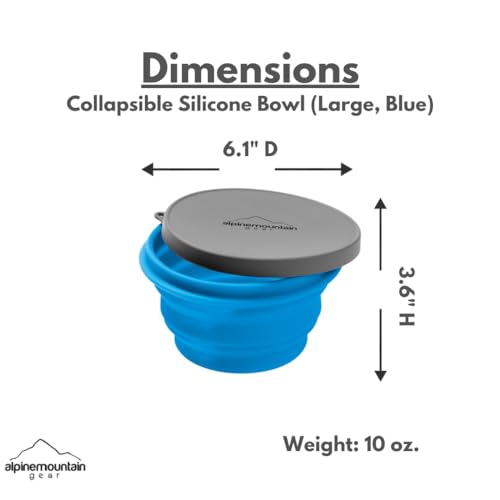 Alpine Mountain Gear Collapsible Silicone Bowl (Large (Blue)) - Image 3