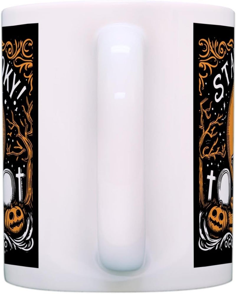 ThisWear Halloween Mugs Coffee Stay Spooky Woodcut 2 Pack 11oz Ceramic Coffee Mug Set - Image 2