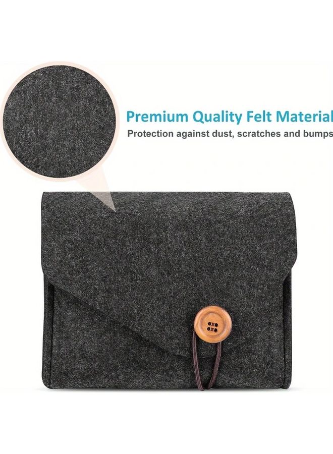 Deep Grey 1pc Felt Power Adapter Case Organizer for Chargers Cables SD Cards - Image 3