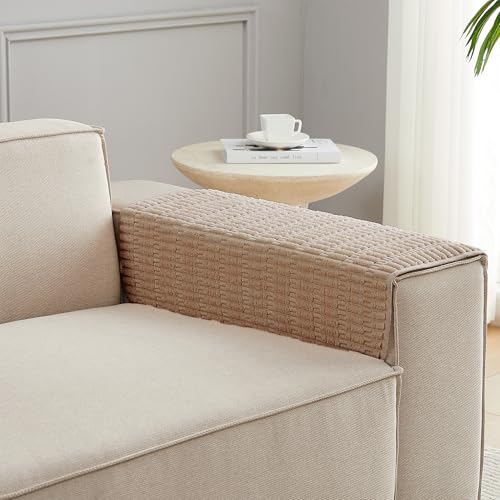 Meider Sofa Armrest Cover AntiSlip Couch Arm Protectors for Chair Arm Rest Covers Brown 18x22x2pcs - Image 1