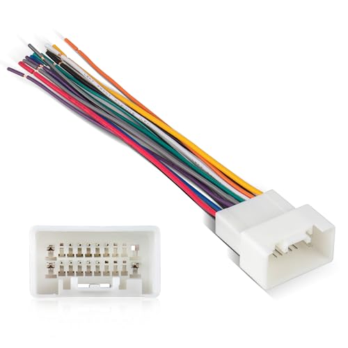 RED WOLF مجموعة أسلاك راديو السيارة لميتسوبيشي 2009-2019 لانسر، 2008 ميتسوبيشي لانسر GTS، 2012-2019 أوتلاندر سبورت 20 دبوس لتثبيت مشغل CD بعد السوق، - Image 1