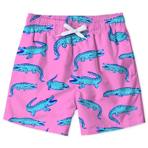 uideazone Boy's Swim Trunks 3D Crocodile Printed Swimming Trunks Quick Dry Surfing Board Shorts for Summer Beach Casual - Image 1