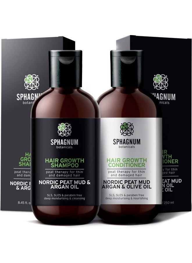 Sphagnum Botanicals Hair Growth Shampoo and Conditioner - Natural Argan Oil Treatment with Effective Peat Mud for Thin and Damaged Hair. No SLS/Parabens. Powerful Organic DHT Blocker. Best for Hair Loss… - Image 1