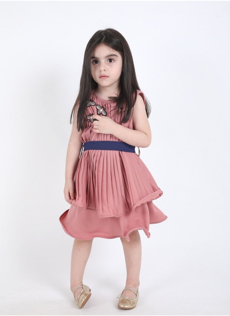 FULL JOY - An  elegant and Beautiful Girls' Dress with belt on the waist - Image 1