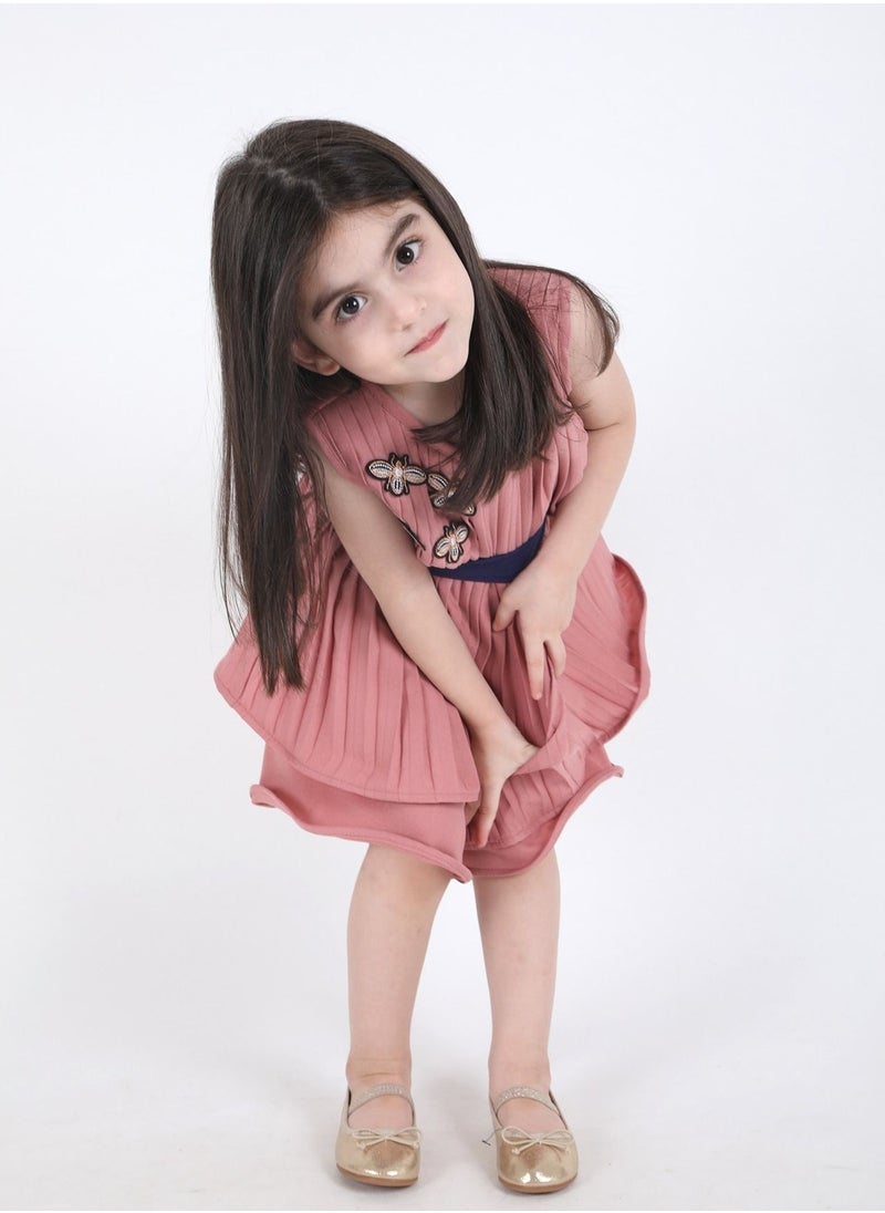 FULL JOY - An  elegant and Beautiful Girls' Dress with belt on the waist - Image 1