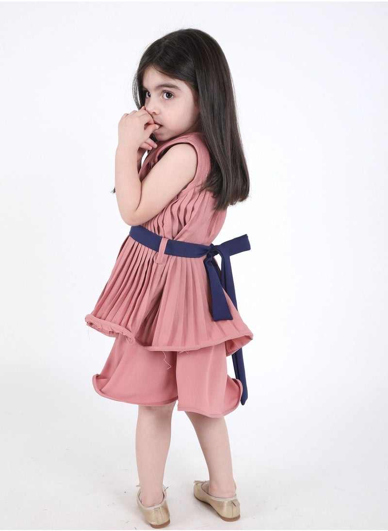 FULL JOY - An  elegant and Beautiful Girls' Dress with belt on the waist - Image 1