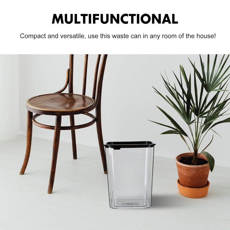 Square Waste Bin 15l Plastic Garbage Container for Bedroom Bathroom Kitchen Storage Organizer - Image 3