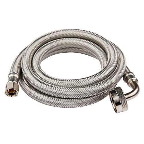 EFIELD Appliance Accessories Dishwasher Hose with 90 Degree FGH Elbow, 4 Feet Length,Water Supply Line, Premium Braided Stainless Steel,(HOSE010) - Image 1