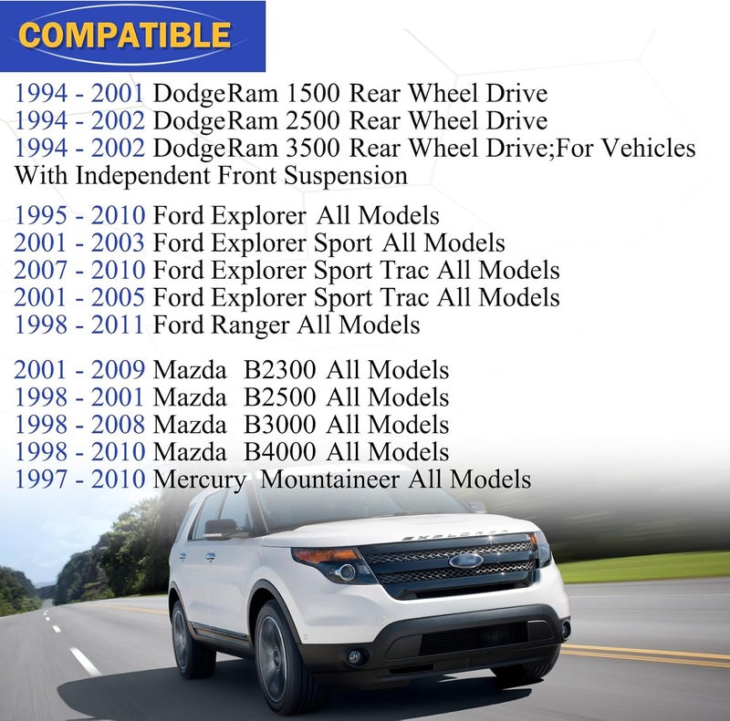 X4XZ رابط نهاية شريط الاستقرار الأمامي من سبائك الزنك والنيكل K7275 لـ دودج رام 1500 رام 2500 رام 3500 فورد إكسبلورر رينجر مازدا B2300 B2500 B3000 B4000 ميركوري ماونتينير 2L2Z5K483BA - Image 2