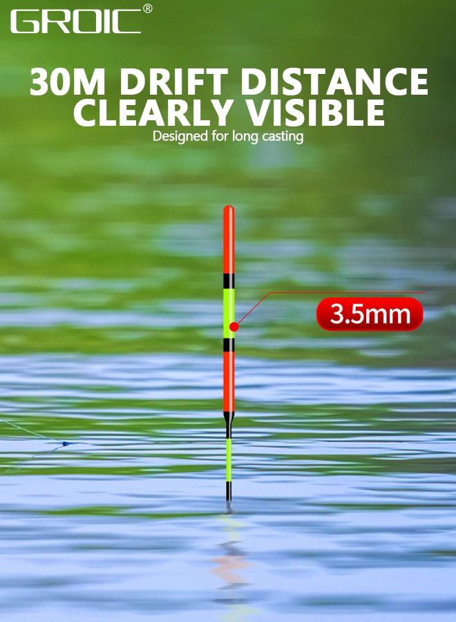 GROIC عوامات الصيد مع عصي الصيد المتوهجة، مجموعة عوامات الصيد المضاءة ليلاً، عوامات الصيد المتوهجة مع أنابيب عصا متوهجة لصيد الأسماك، بكرات الصيد، عضة عوامة الصيد - Image 3