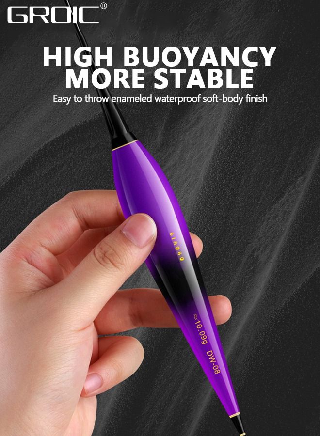 GROIC عوامات الصيد مع عصي الصيد المتوهجة، مجموعة عوامات الصيد المضاءة ليلاً، عوامات الصيد المتوهجة مع أنابيب عصا متوهجة لصيد الأسماك، بكرات الصيد، عضة عوامة الصيد - Image 2