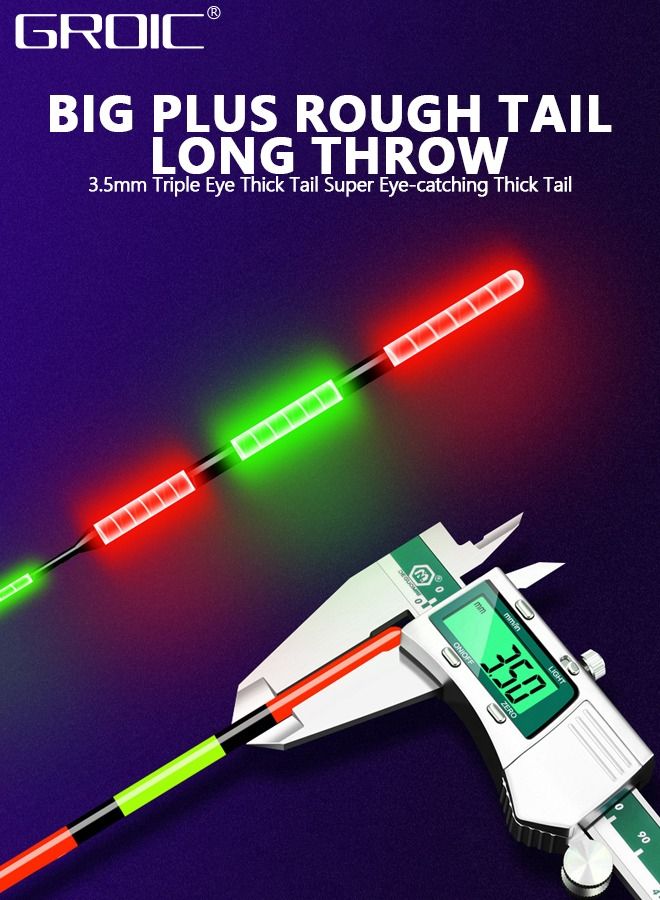 GROIC عوامات الصيد مع عصي الصيد المتوهجة، مجموعة عوامات الصيد المضاءة ليلاً، عوامات الصيد المتوهجة مع أنابيب عصا متوهجة لصيد الأسماك، بكرات الصيد، عضة عوامة الصيد - Image 4