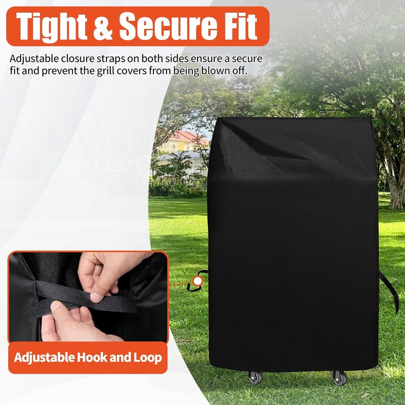 iCover Grill Cover 30in, iCOVER Waterproof BBQ Covers for Two Burner Small Vertical Smoker, Lightweight Easy On/Off, Dustproof UV-Resistant Fit Grills with Collapsed Side Tables - Image 4