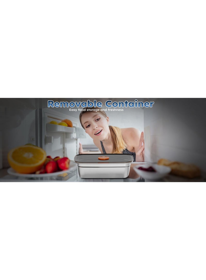 MOCOM Cordless Electric Lunch Box for Adults with 8000mAh Battery, 60W Fast Self-Heating Portable Food Warmer with Timer & Adjustable Temperature, 1L Removable Stainless Steel Container, Rechargeable Heated Lunch Box with Smart Delay Heating, Keep-Warm Mode & Insulated Carry Bag – Perfect for Office, Car, Travel, Camping & Outdoor Meals - Image 3