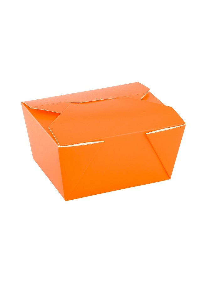 Restaurantware Bio Tek 30 Ounce Take Out Boxes, 200 To Go Lunch Boxes - Tab-Lock Closure, Heat-Tolerant, Orange Paper Disposable Lunch Boxes, Greaseproof, For Hot And Cold Foods  - Image 1