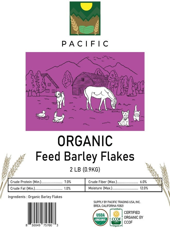 Pacific Petfood Organic Feed Barley Flakes - Barley Flakes Organic | Rich with Fiber & Minerals | USDA and CCOF Certified | Packed in USA | 2Lbs Pack of 1 - Image 5