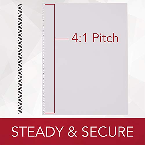 GBC أقراص / لولبيات / لفائف GBC، 8 مم، سعة 45 ورقة، 4:1، لولب ملون، أسود، 100 عبوة (9665010) - Image 4