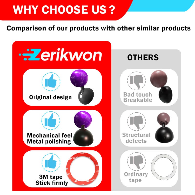 Zerikwon ðŸ¯ð—  Tape | Car Joystick Push Start Button Cover, Metal Push to Start Accessories, Car Starter Engine Start Stop Button Cover, Cool Car Accessories Interior Decor Push to Start Button Rocker,ï¼ˆPurpleï¼‰ - Image 2