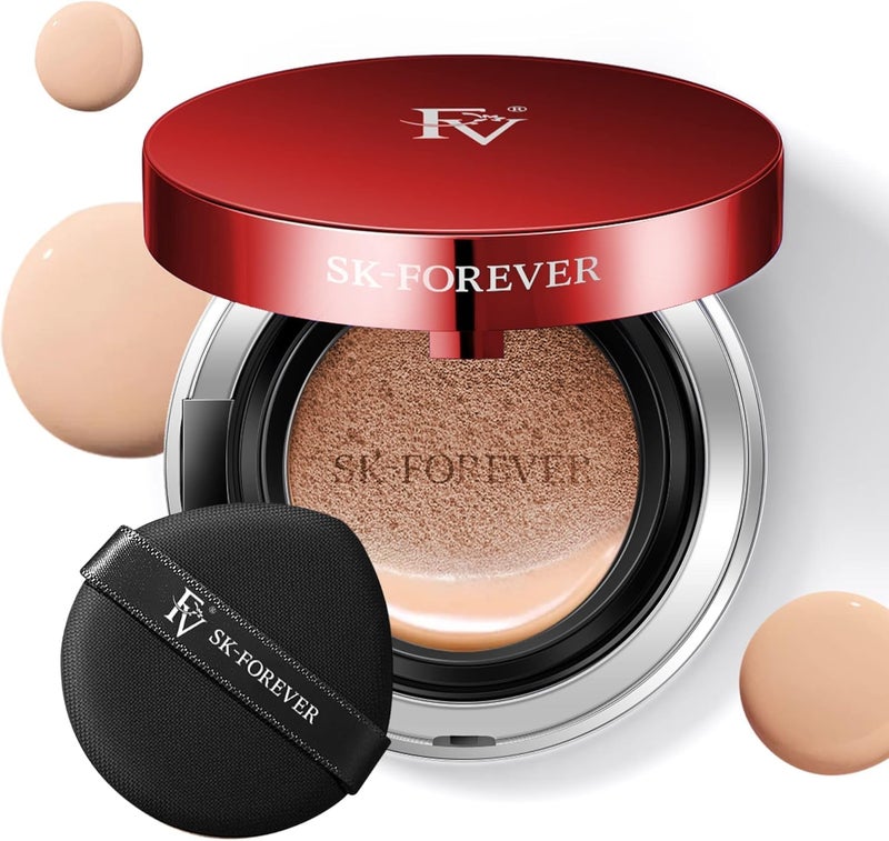 FV Cushion CC Cream Foundation for Mature Skin Waterproof Oil Control Long Lasting Light Coverage with Matte Finish Nature for Oily Skin