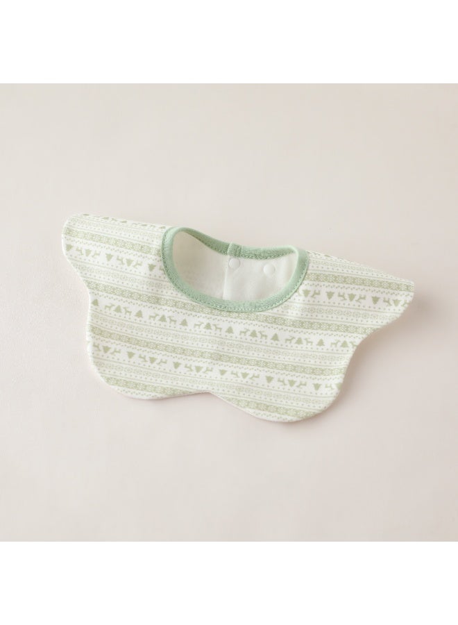 3-Pack Infant Bibs - 360° Rotatable Waterproof Cotton Drool Bibs for Newborns, Anti-Spit Milk Essentials with Petal Design - Image 2