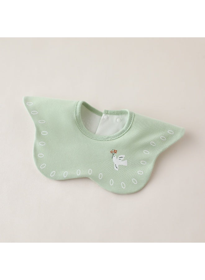 3-Pack Infant Bibs - 360° Rotatable Waterproof Cotton Drool Bibs for Newborns, Anti-Spit Milk Essentials with Petal Design - Image 3