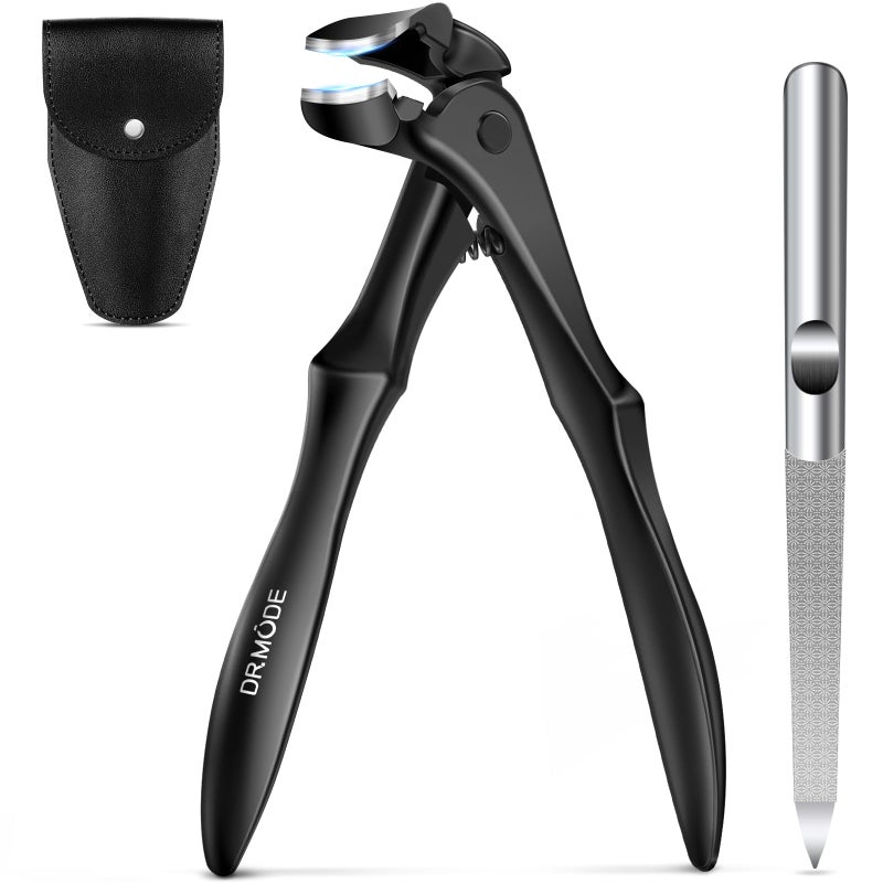 DRMODE Toenail Clippers for Thick Toenails for Seniors, Upgraded Long Handled Angled Head Toe Nail Clippers for Men Thick Nails with Wide Opening, Large Finger Nail Clippers Adult with Catcher - Image 1
