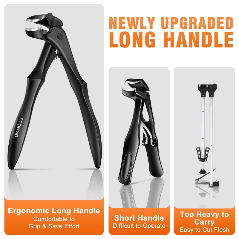 DRMODE Toenail Clippers for Thick Toenails for Seniors, Upgraded Long Handled Angled Head Toe Nail Clippers for Men Thick Nails with Wide Opening, Large Finger Nail Clippers Adult with Catcher - Image 5
