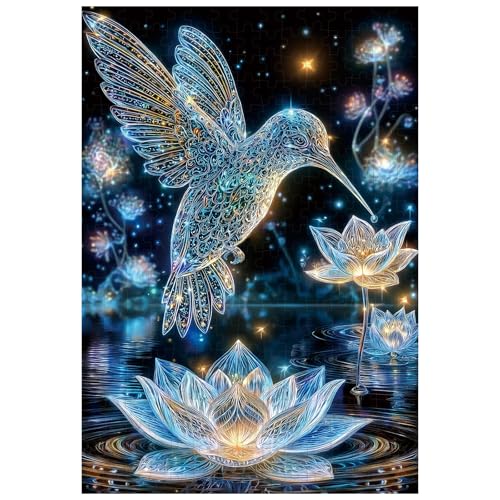 Ulord Great Jigsaw Puzzles for Adults 300 Pieces Crystal Hummingbird Puzzles for Adults Toys Gift Family Decoration Kids Puzzle - Image 1
